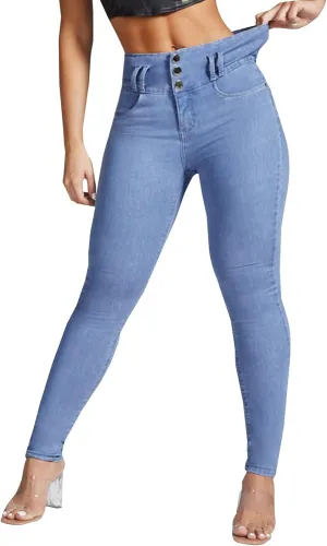 YUZIBAO Women's High Waist Skinny Stretch Jeans Shaping Butt Lifting Denim Pants