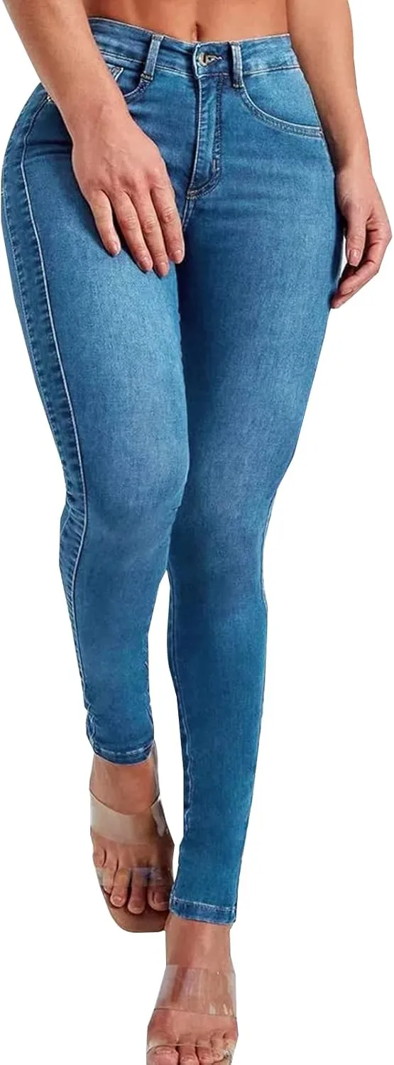 YUZIBAO Women's High Waist Skinny Stretch Jeans Shaping Butt Lifting Denim Pants