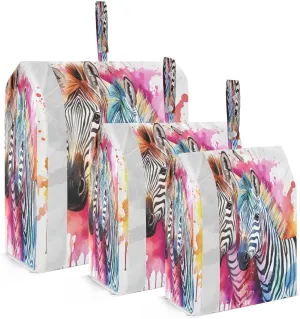 Zebra Colorful Packing Cubes for Travel 3 Set Compression Packing Cube Suitcase Organizer for Travel Compression